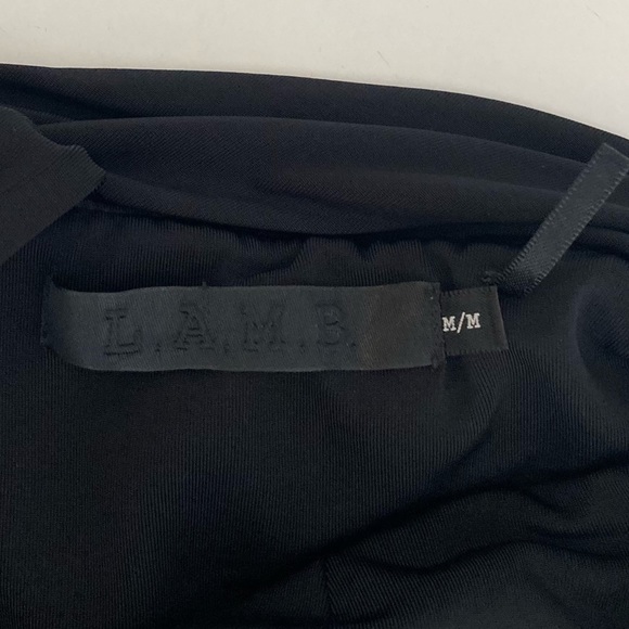 L.A.M.B by Gwen Stefani Black Ruched One Shoulder Retro Halter Top Size Medium - Picture 7 of 13